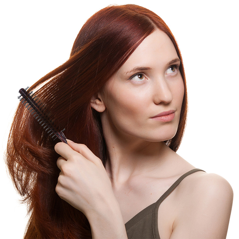Hair Care In Salon - Escova de Cabelo Redonda de Madeira