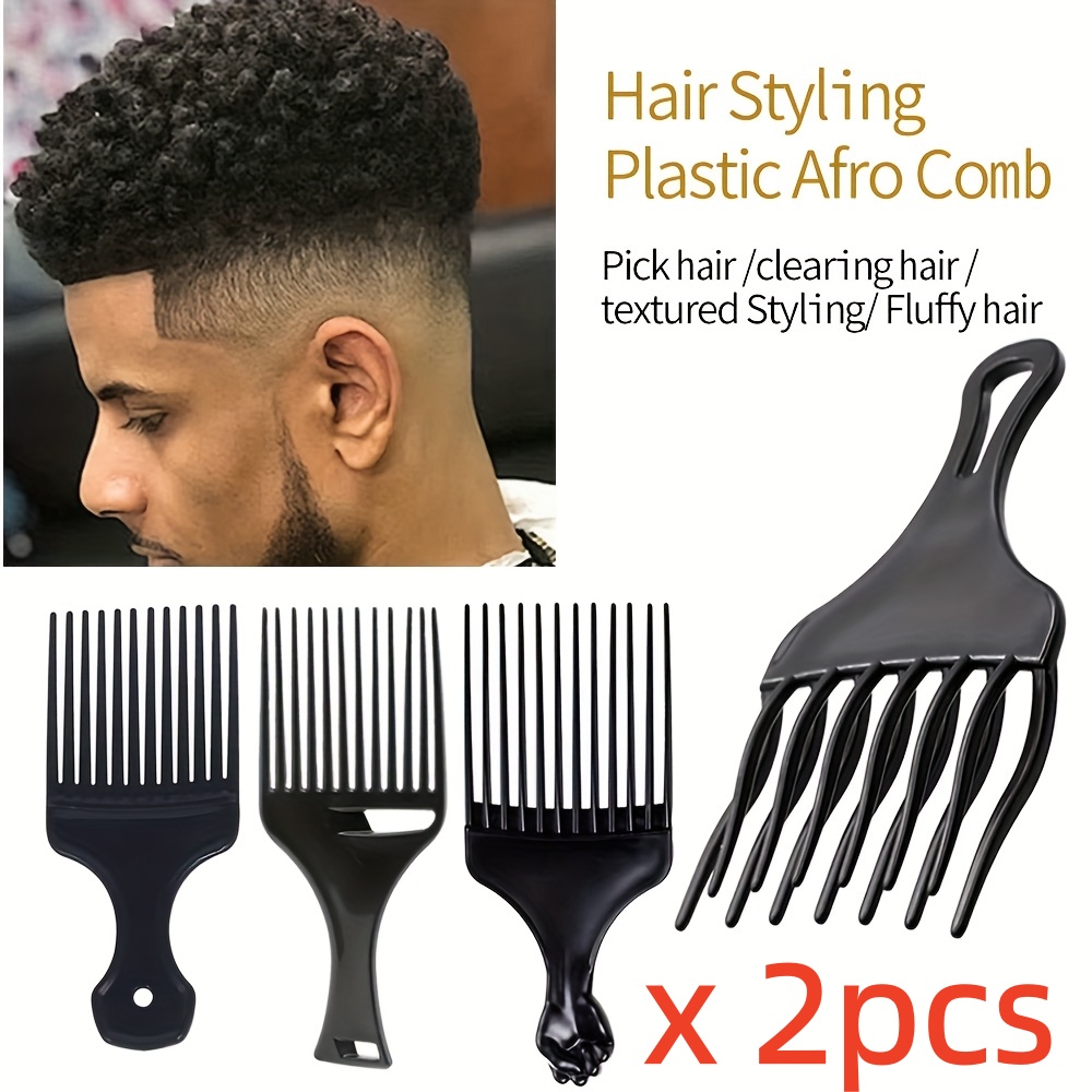 Afro Pick Comb - 2 peças/pacote Pente Profissional para Cabelo