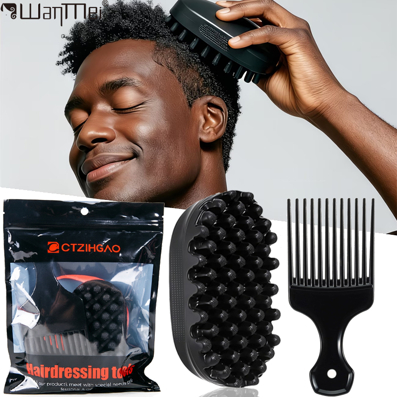 Afro Pick Comb - Escova de Cabelo Mágica de Silicone