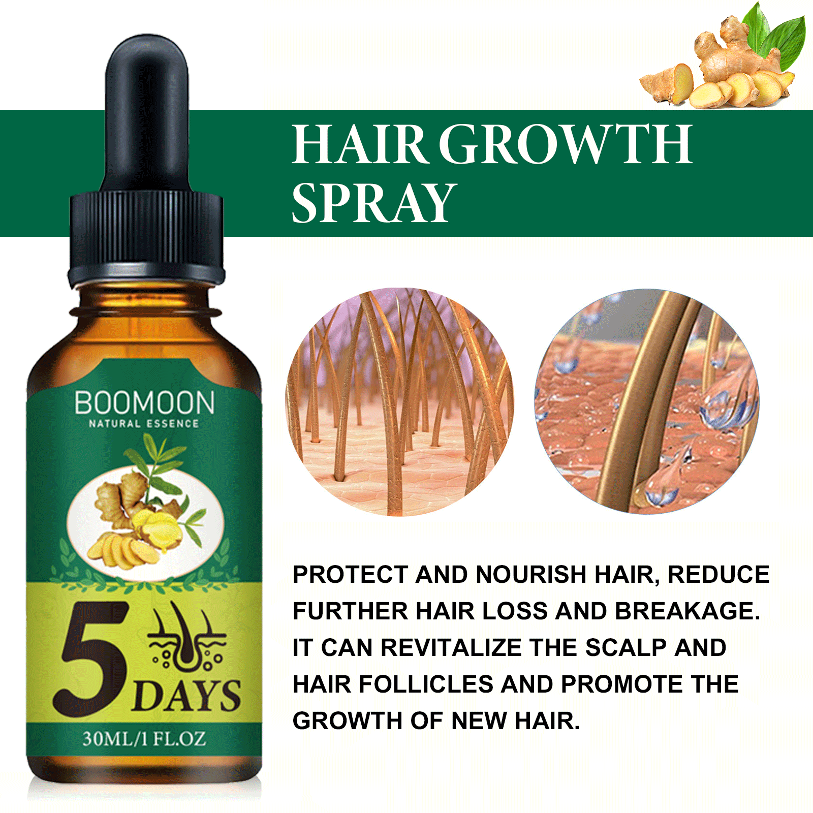 Gengibre crescimento do cabelo - Hair Care Essential Oil Atomizing avaliação e preço