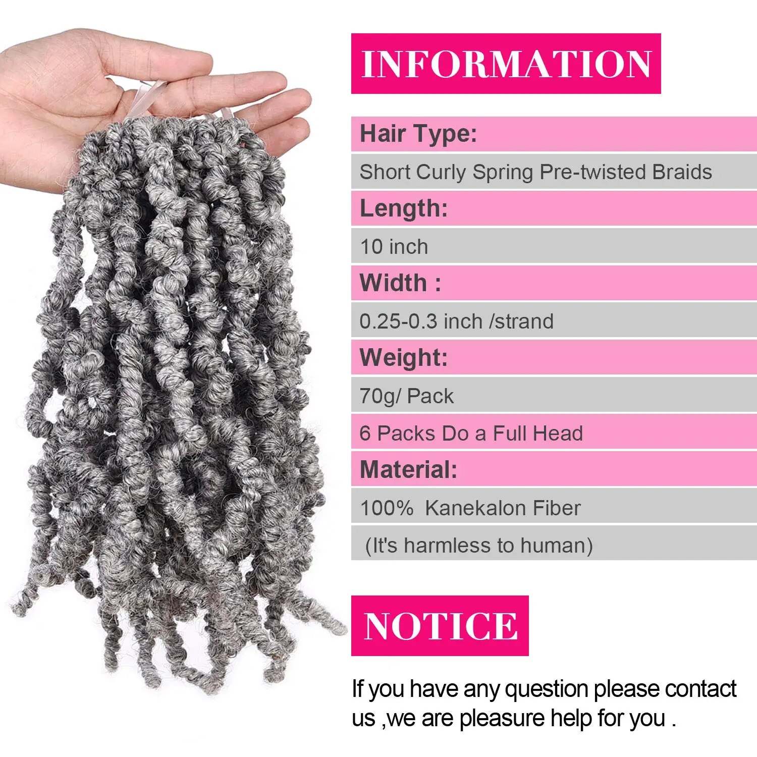 10 Polegada curto encaracolado - Braiding Hair Kanekalon avaliação e preço