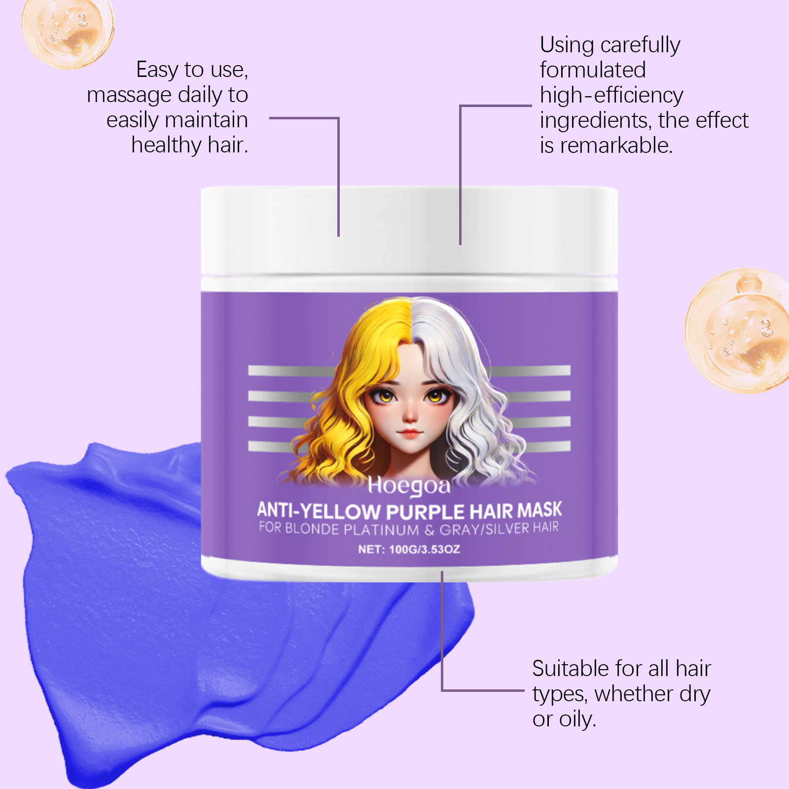 Máscara de cabelo roxo capa de - Deep Conditioner Mask avaliação e preço