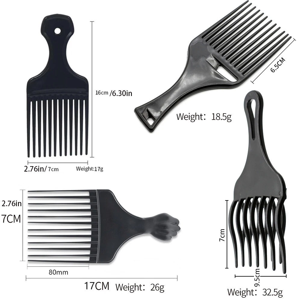 1 Pente de Cabelo Afro Preto c - Afro Pick Comb avaliação e preço